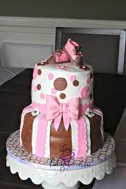 Pink Brown Baby Shower Cake Baby Shower Cakes Baby Shower Cakes Girl Cupcake Cakes
