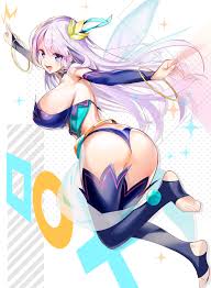 youta, kisaragi reona, kyuukyoku shinka shita full dive rpg ga genjitsu  yori mo kusoge dattara, silver hair, highres, source request, 1girl, ass,  blue eyes, breasts, detached sleeves, fairy, fairy wings, feet, finger