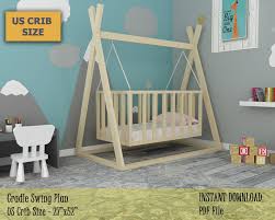 Cradle Swing Plan Wooden Swing For Baby Diy Plan For Outdoor Etsy In 2020 Diy Toddler Bed Diy Toddler Baby Crib Diy