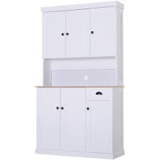 A large stained open storage kitchen island with drawers and a hanging metal holder over it for an open storage unit with open shelves and a chalkboard with hooks attached, which are ideal for. Homcom Freestanding Kitchen Storage Unit Cabinet Drawer Home 180x101cm White Uk835 1120331