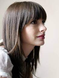 Straight across bangs can look severe if they are cut too bluntly. Pin On Her Hair