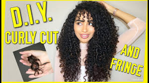With this long hairstyle for women to create wild and curly texture you are supposed to have beautifully blended round layers all around the head that will lend weight without looking heavy. Diy Layered Haircut On Curly Hair And Fringe Bangs Lana Summer Youtube