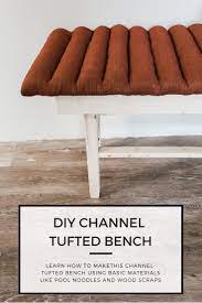 Diy Channel Tufted Bench Childs At Heart Pool Noodles Diy Home Furniture Tufted Bench
