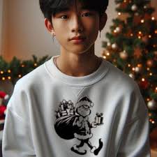 Christmas, Grinch Face, Unisex Ringer Crew