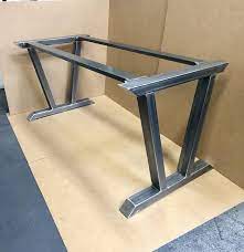 modern steel base design steel table legs 2 upper cross etsy table en acier table moderne meuble bois metal