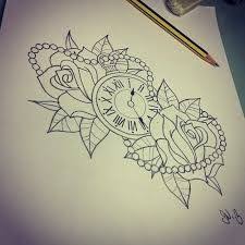 Bildergebnis Fur Clock Tattoo Sketch Uhr Tatowierungen Rose Tattoo Ideen Tattoos Zeichnen