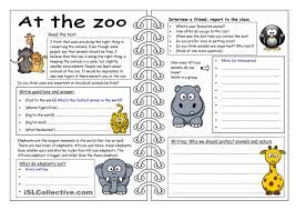 Four Skills Worksheet At The Zoo Reading Passages Worksheets For Kids 1st Grade Worksheets