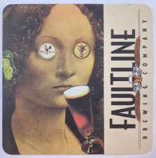 FAULTLINE BREWING SUNNYVALE CALIF. 4 INCH SQUARE BEER COASTER RIVER CITY