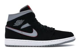 Jordan air jordan 1 low basketball shoes. Jordan 1 Mid Black Particle Grey Gym Red 554724 060