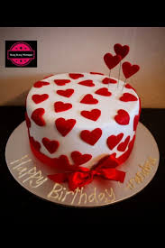 Single Layer Simple Birthday Cake For Grandma Birthdaycakefondant Chocolate Birthday Fondant Grandma Hearts White Layer Birth Cake Love Birthday Cake Chocolate Heart Birthday Cake Valentine Cake