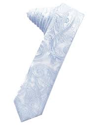 Tapestry Skinny Suit Tie In Light Blue