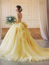 This Classic Yellow Ball Gown From Cinderella Co Is Fit For A Fairy Tale Bride Yellow Wedding Dress Quincenera Dresses Colored Wedding Dress