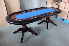 Deluxe 94 Solid Wood Texas Holdem Poker Card Table 10 Players Dining Top Blue Poker Table Poker Texas Holdem