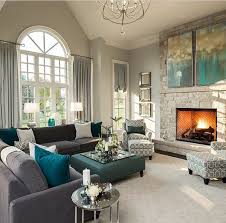 Formal Living Idea With Pop Of Color Brown Couch Revere Pewter Stonington Grey Paint Lig Trendy Living Rooms Living Room Color