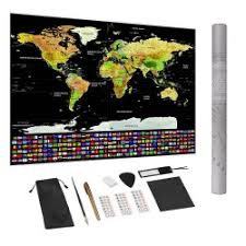 Este un accesoriu unic pentru casa sau birou, ce pastreaza amintirile din vacanta aproape. Harta Lumii Razuibila Limba Engleza Drapeluri 82x59 Cm Multicolora