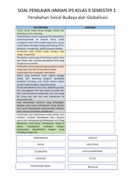Perubahan Sosial Budaya Dan Globalisasi Worksheet