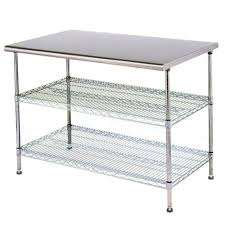 Eagle Group T2448ebw 24 X 48 Stainless Steel Table With 2 Chrome Wire Undershelves Stainless Steel Work Table Stainless Steel Table Steel Table