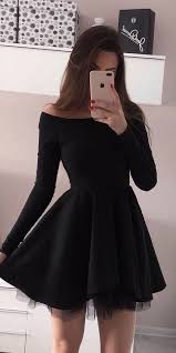 Simple Black Mini Long Sleeve Homecoming Dresses Short Prom Dress Sh479 Black Dress Dresses Homecoming Long Mini Prom Sh479 Short Sim In 2020 Classy Dress Long Sleeve Homecoming Dresses Short Red Prom