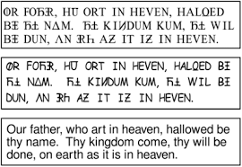Unifon The Lords Prayer English Spelling Writing Systems