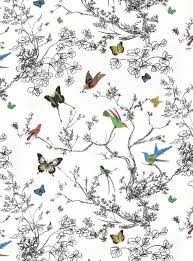 Birds And Butterflies Wallpaper Uk Schumacher Birds Butterflies 15 L X 27 W Wallpaper Roll Perigold Butterfly Wallpaper Bird Wallpaper Schumacher Wallpaper