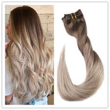 Human Hair Clip Hair Extensions Blonde Ombre Clip In Hair Extensions 10pcs Thick Fullshine Human Hair Extensions Clip Ombre Hair Blonde Hair Extension Brands