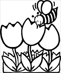 While spring is the prime time for flowers, you can color flower coloring pages all year round! Bee And Flower Coloring Page Coloringbay