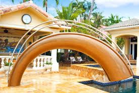 Sleek Sculptural Water Slides For The Modern Pool Modern Pools Water Slides Luxury Swimming Pools