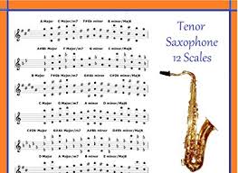 tenor saxophone poster 12 scales for sax