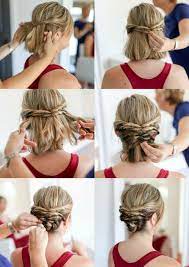 Easy Updos For Short Hair Step By Step Weddinghairupdo Short Hair Updo Short Hair Styles For Round Faces Medium Hair Styles