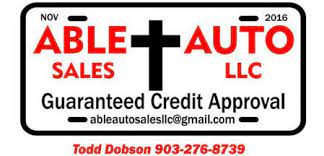 I am a christian man that operates my business as a follower of christ. Able Auto Sales Used Car Dealer Texarkana Ar