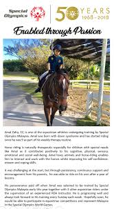 Tanjong puteri golf resort, pasir gudang, jalan tanjong puteri 1, 81707 johor darul takzim, malaysia Special Olympics Asia Pacific Horse Riding Is Widely Recognised As A Popular Recreational Activity But There Are Also Remarkable Benefits And It Is A Valuable Source Of Therapy For People With