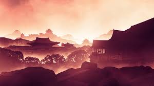 The japanese landscape above represents an ordinary hill garden of the finished style, and may be taken as the best form suitable to spacious land, located in front of the principal building. Wallpaper Digital Art Artwork Illustration Japan Asian Architecture Landscape Nature Trees Dusk Mist Sky Mountains Rocks Outdoors 3840x2160 Betarainbow 1683643 Hd Wallpapers Wallhere
