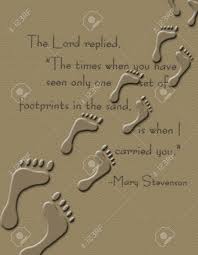 Across the sky flashed scenes from my life. Footprints In The Sand Print With Partial Poem From Mary Stevenon Stock Photo Picture And Royalty Free Image Image 4574613