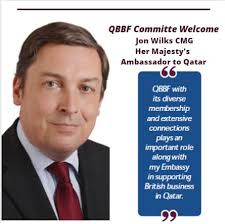 QBBF are delighted to welcome H.E Jon Wilks CMG to Qatar. The QBBF  Committee had a virtual meeting with the Ambassador to introduce themselves  and discuss the continuing relationship between QBBF and