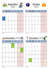 Resultat de recherche d images pour calendrier 2018 calendrier. Une Version Illustree Du Calendrier Scolaire 2018 2019 Pour Un Affichage En Classe Calendrier Scolaire Calendrier Scolaire