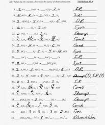 Use colored pencils to circle the common atoms or compounds on each side of the equations to help you determine the type of reaction it illustrates. 61 Classification Of Chemical Reactions Chemistry Worksheet Key Worksheet Balancing Equations Name Chemistry