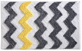 Add a pop of color and comfort to your bathroom with bathroom rugs and mats. Idesign Chevron Bath Rug Machine Washable Microfiber Accent Rug For Bathroom Kitchen Bedroom Office Kid S Room 34 X 21 Gray And Yellow Buy Online At Best Price In Uae Amazon Ae