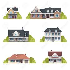 Modern suburban house with 5x pbr texure sets. Houses Set Suburban American Houses Exterior Flat Design Front Royalty Free Cliparts Vectors And Stock Illustration Image 147554223