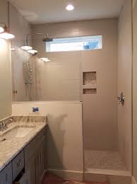 Rainhead Shower With Glass Wall And No Door Bathroom Shower Design Bathroom Redo Bathroom Renos