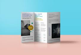 Standing Trifold Brochure Mockup Mockupworld Brochure Mockup Psd Brochure Mockup Free Trifold Brochure Template