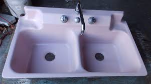 vtg mid century cast iron pink