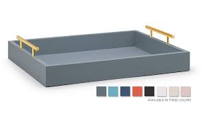 A delicate framework of organic open shapes makes up this elegant tray. Beautiful Wooden Construction Wood Serving Tray For Ottoman Or Centerpiece Rectangular Black And Silver Polished Metal Handles 16 5x12 25 Esther Decorative Coffee Table Tray Soft Matte Finish Serving Trays Dining Entertaining Rapidinfrastruktur Com
