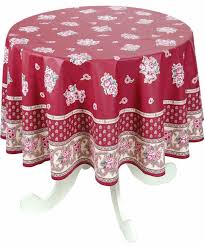 Nappe Ronde Provencal Anti Tache Nais Bordeaux Nappe Pour Table Ronde En 160 Cm De Diametre Raffinee Et Authentique Avec Ses Couleurs Provencal L Art De La
