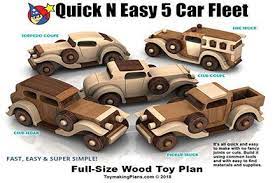 Wood Toy Plan Quick N Easy 5 Car Fleet 5 Pdf Downloads Etsy Wood Toys Plans Wood Toys Wooden Toys Plans