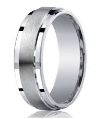 7mm Designer Argentium Silver Satin Band Wedding Ring With Polished Step Down Edges Silver Wedding Rings Mens Wedding Rings Rings For Men