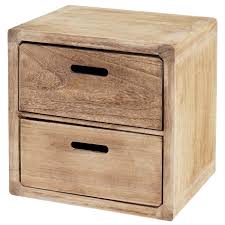 Kommode Trani Nachtschrank Nachttisch 2 Schubladen 44x44x35cm Shabby Look Vintage Naturbraun Nachtschrank Schubladen Naturbraun