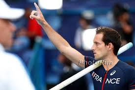 In february 2014, renaud lavillenie became the pole vault world record holder (6.16m), surpassing the great sergey bubka in donetsk, in the presence of the master himself. World Record Ratified Pole Vault 6 16 Metres Indoors Renaud Lavillenie Fra Donetsk Ukr 15 Feb 14