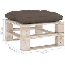 Weitere ideen zu paletten garten, paletten, garten. Garten Paletten Hocker Mit Taupe Kissen Kiefernholz Huberxxl Shopping