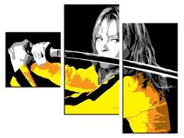Set 3 Modern Painting Kill Bill Uma Thurman Pop Art Style Hand Painted No Print Art Movies Home Design Decor Gift Kill Bill Modern Painting Pop Art