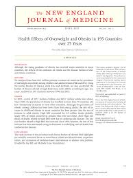 List of the most obese countries in the world (report: Pdf Health Effects Of Overweight And Obesity In 195 Countries Over 25 Years
